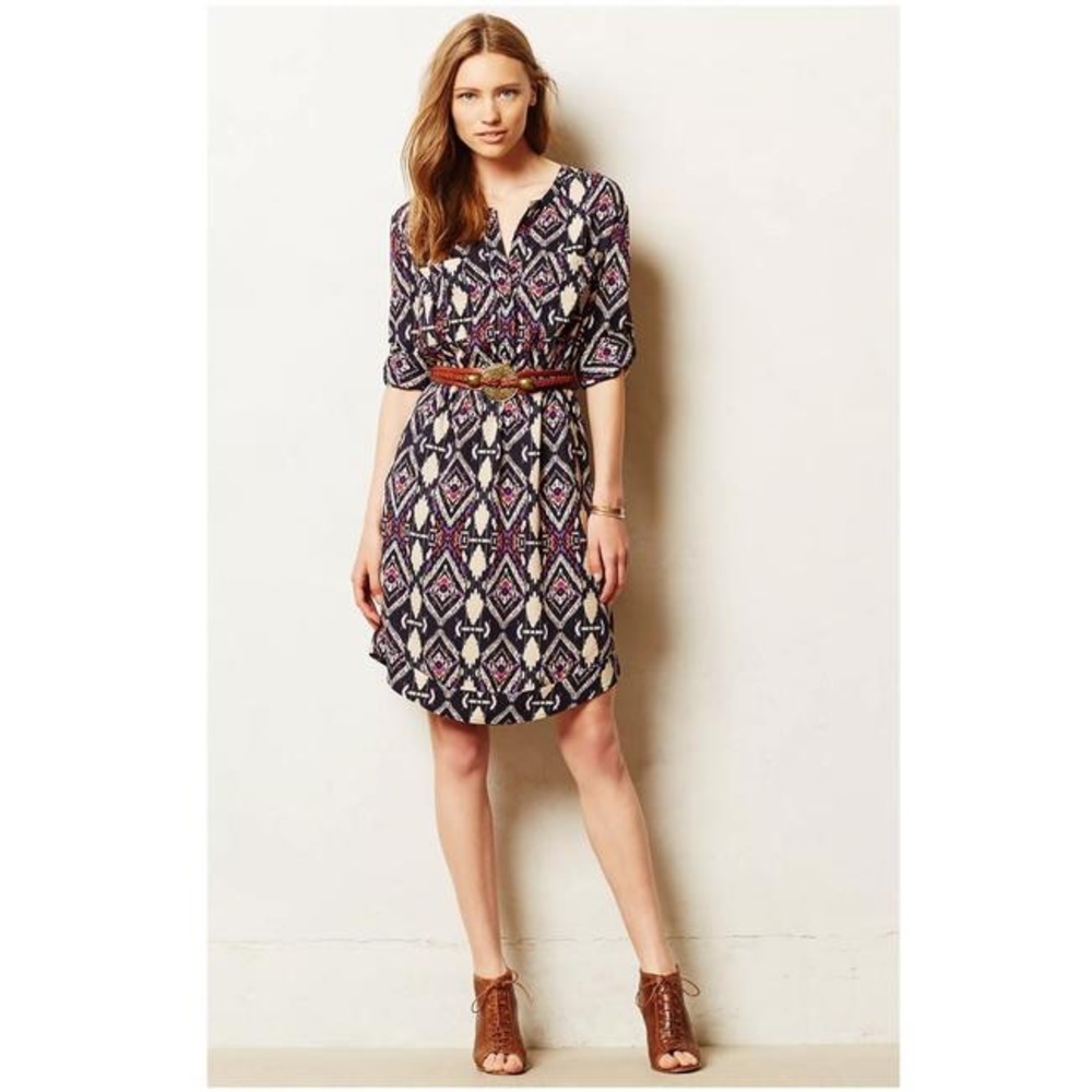 Aztec Print Holding Horses 3/4 Sleeve Dress for Anthropologie